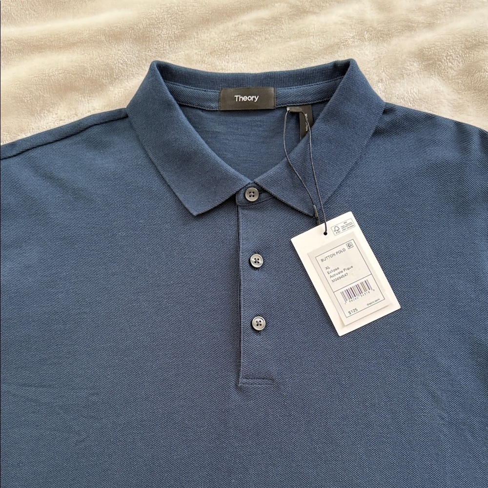 Theory Men's Navy Polo Shirt